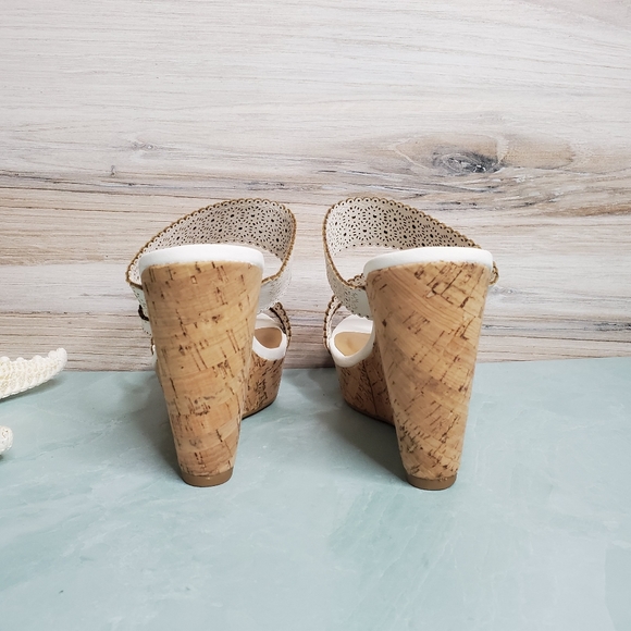 NEW Off White Cork Wedge Sandal - Picture 5 of 6